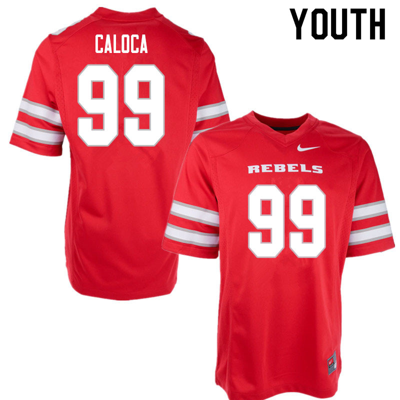 Youth #99 Daniel Caloca UNLV Rebels College Football Jerseys Sale-Red - Click Image to Close
